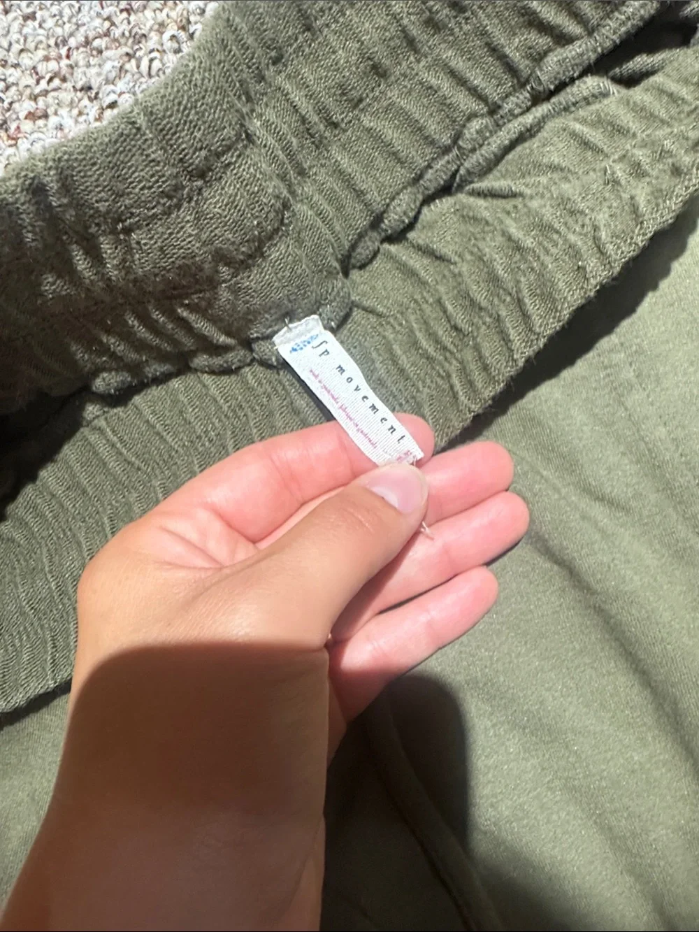 Free People Olive Green Drawstring Lounge Pants